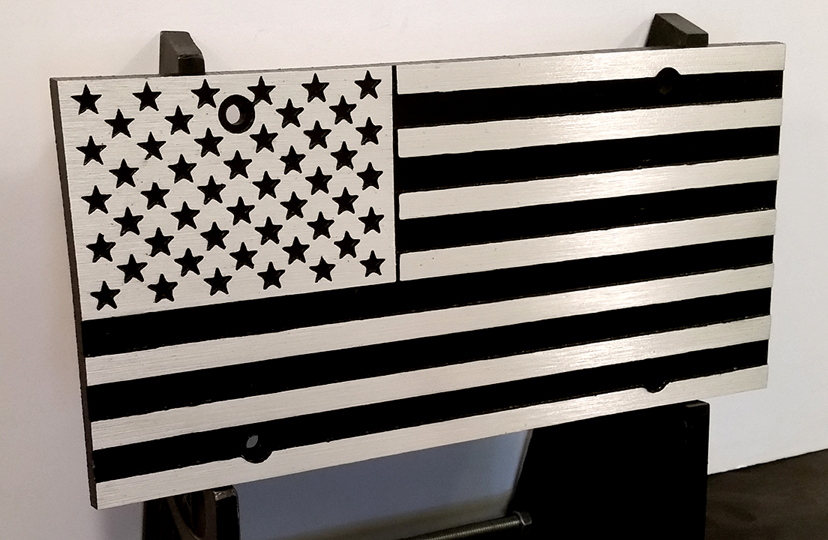 Amrican Flag Cast Aluminum License Plate